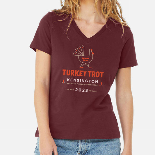 2023 Kensington Turkey Trot T-Shirt Women Maroon